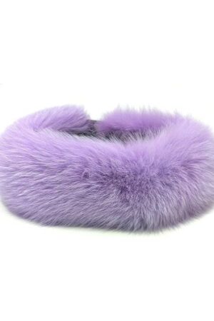 Our dyed lilac fox fur headband is a luxe, stylish accessory that is warm and elegant. Made with soft fox fur, it provides comfort and keeps you warm...
