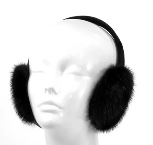 Our black mink earmuffs keep your ears warm with soft, luxurious fur. Their sleek color adds elegance. Additionally, they complement any winter outfit effortlessly.