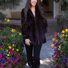 Our natural Lunaraine mink coat showcases timeless elegance and warmth. The mink fur, known for its smooth texture and subtle sheen, offers both comfort...