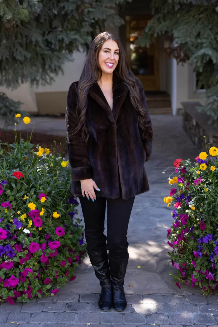 Our natural Lunaraine mink coat showcases timeless elegance and warmth. The mink fur, known for its smooth texture and subtle sheen, offers both comfort...