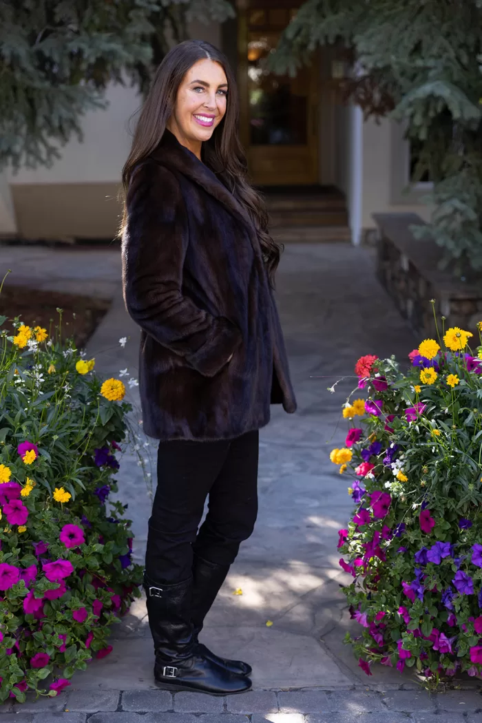 Our natural Lunaraine mink coat showcases timeless elegance and warmth. The mink fur, known for its smooth texture and subtle sheen, offers both comfort...