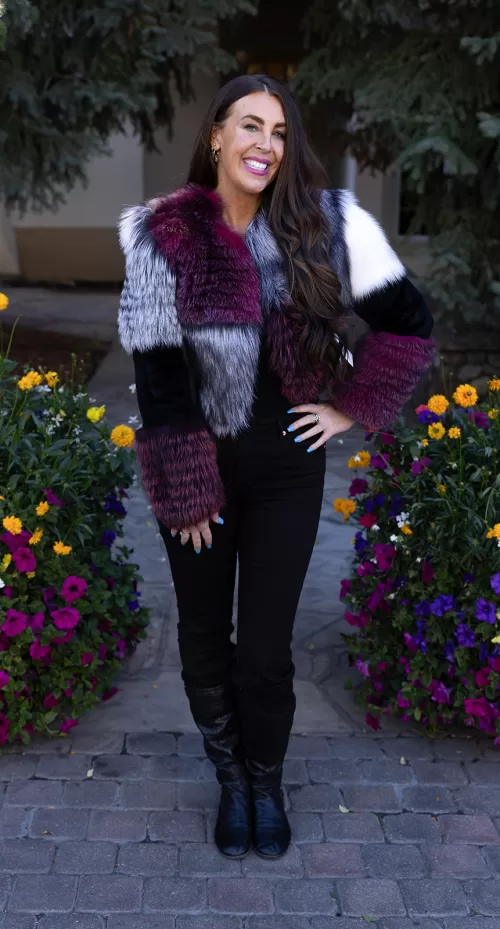 Wrap yourself in elegance with this stunning multi-colored fox jacket with sheared beaver. Its vibrant hues create a captivating look, while the plush textures deliver unmatched comfort and warmth. Perfect for making a statement, this jacket combines bold style with timeless sophistication.