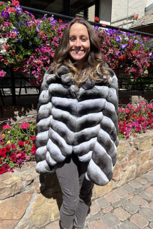 Chinchilla Jacket, plush fur provides warmth and style