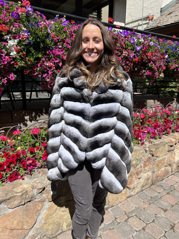 Chinchilla Jacket, plush fur provides warmth and style