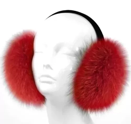 Our dyed red fox earmuffs are a delightful blend of warmth and style. Made with lush fox fur, these earmuffs offer luxurious softness and insulation against the cold.