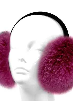 Our raspberry fox fur earmuffs are cozy and beautiful. Crafted from fox fur in an eye catching shade. They are warm and comfortable on your ears in...