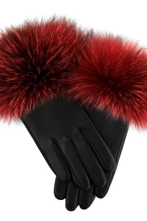 Our black leather gloves with red indigo fox trim blend style with warmth. Made from black leather, these gloves are durable and offer a sophisticated...