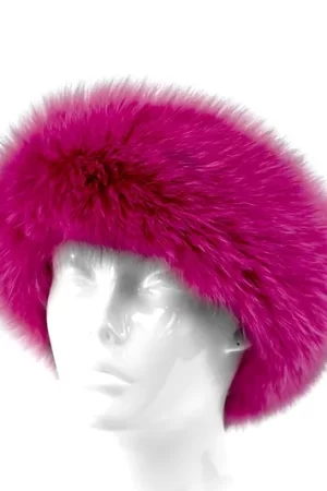 Our dyed magenta fox fur headband is a luxe, stylish accessory that is warm and elegant. Made with soft fox fur, it provides comfort and keeps you warm...