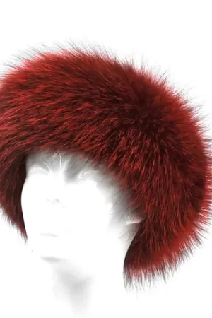 Our dyed red indigo fox headband is a luxe, stylish accessory that is warm and elegant. Made with soft fox fur, it provides comfort and keeps you warm...
