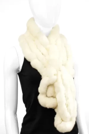 Our ivory rabbit fur scarf is a cozy and elegant accessory. It adds a touch of luxury to any winter wardrobe. Made from soft rabbit fur, it wraps you in...