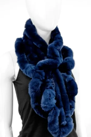 Our navy rabbit fur scarf is a cozy and elegant accessory. It adds a touch of luxury to any winter wardrobe. Made from soft rabbit fur, it wraps you in...