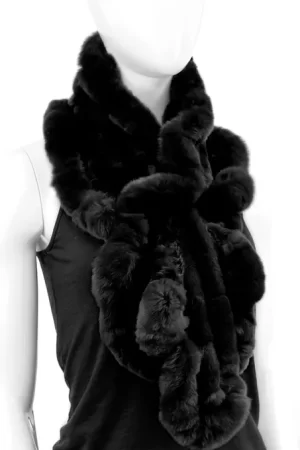 Our black rabbit fur scarf is a cozy and elegant accessory. It adds a touch of luxury to any winter wardrobe. Made from soft rabbit fur, it wraps you in...