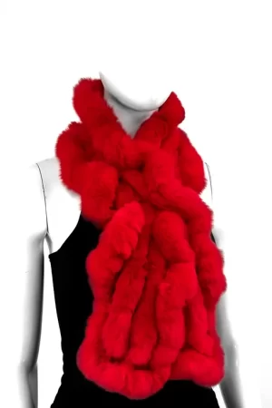 Our red rabbit fur scarf is a cozy and elegant accessory. It adds a touch of luxury to any winter wardrobe. Made from soft rabbit fur, it wraps you in...