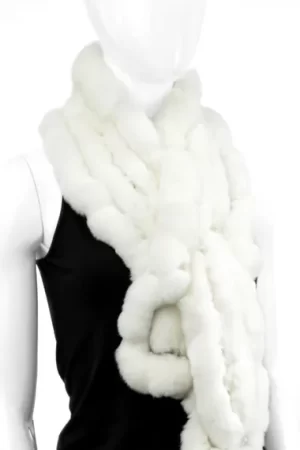 Our white rabbit fur scarf is a cozy and elegant accessory. It adds a touch of luxury to any winter wardrobe. Made from soft rabbit fur, it wraps you in...