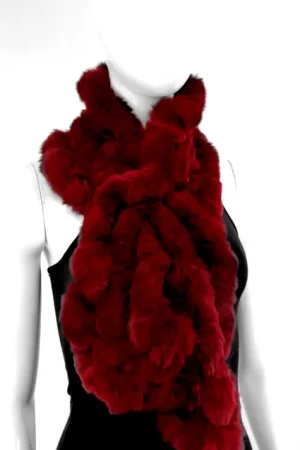 Our wine rabbit fur scarf is a cozy and elegant accessory. It adds a touch of luxury to any winter wardrobe. Made from soft rabbit fur, it wraps you in...